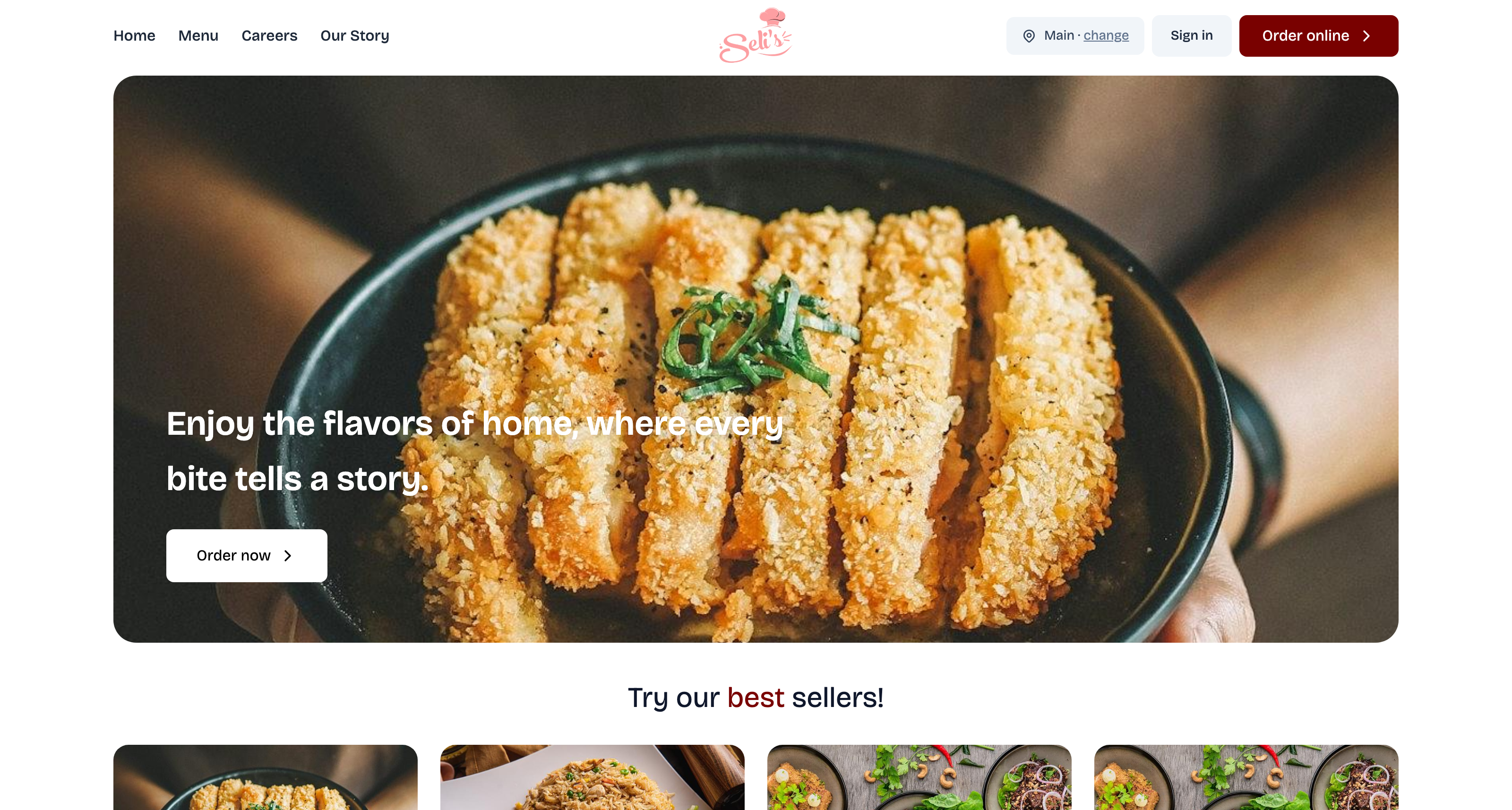 The customer-facing ordering site